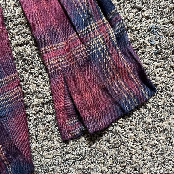 Cloth and Stone Blouse Top Women's Small Multicolor Plaid Boat Neck Casual Wear - Picture 6 of 7